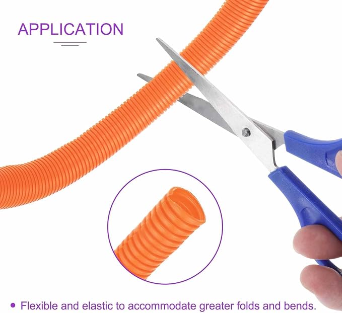 DMiotech 20ft Wire Loom Split Tubing 1 Inch(25.4mm) ID, Cord Protectors from Pet Flexible Conduit Cable Management for Office Home Garden, Orange