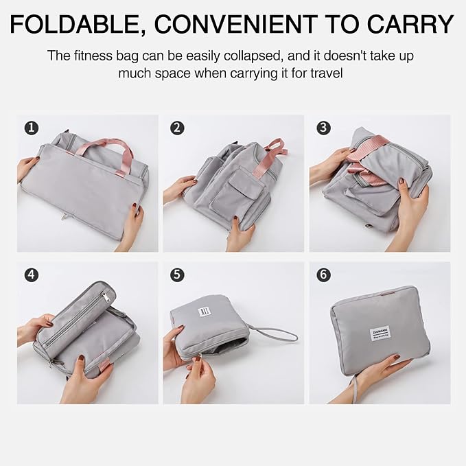 Small Gym Bag for Women, Travel Duffle Bag Carry On Weekender Bag with Shoe Compartment