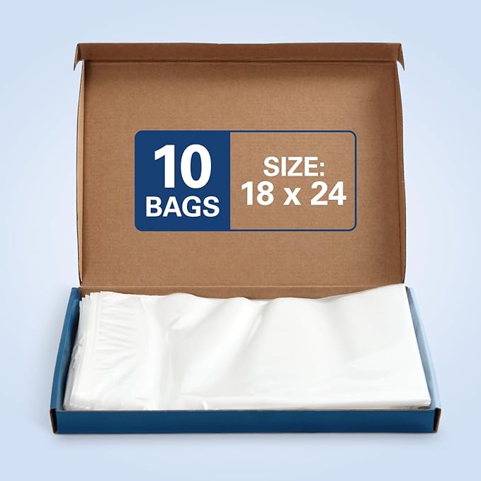 Jumbo Storage Bags, 5 Gallon Freezer Bags 18"x24" for Pantry and Meal Prep, Disposable Food Storage Bags for Parties and Events, Heavy Duty Bag with Slider Closure for Easy Sealing