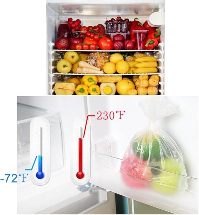 Immuson Food Storage Bags, 12 x 20 Plastic Produce Bag on a Roll Fruits, Vegetable, Bread, Food Storage Clear Bags (10 Rolls-3500 Bags)