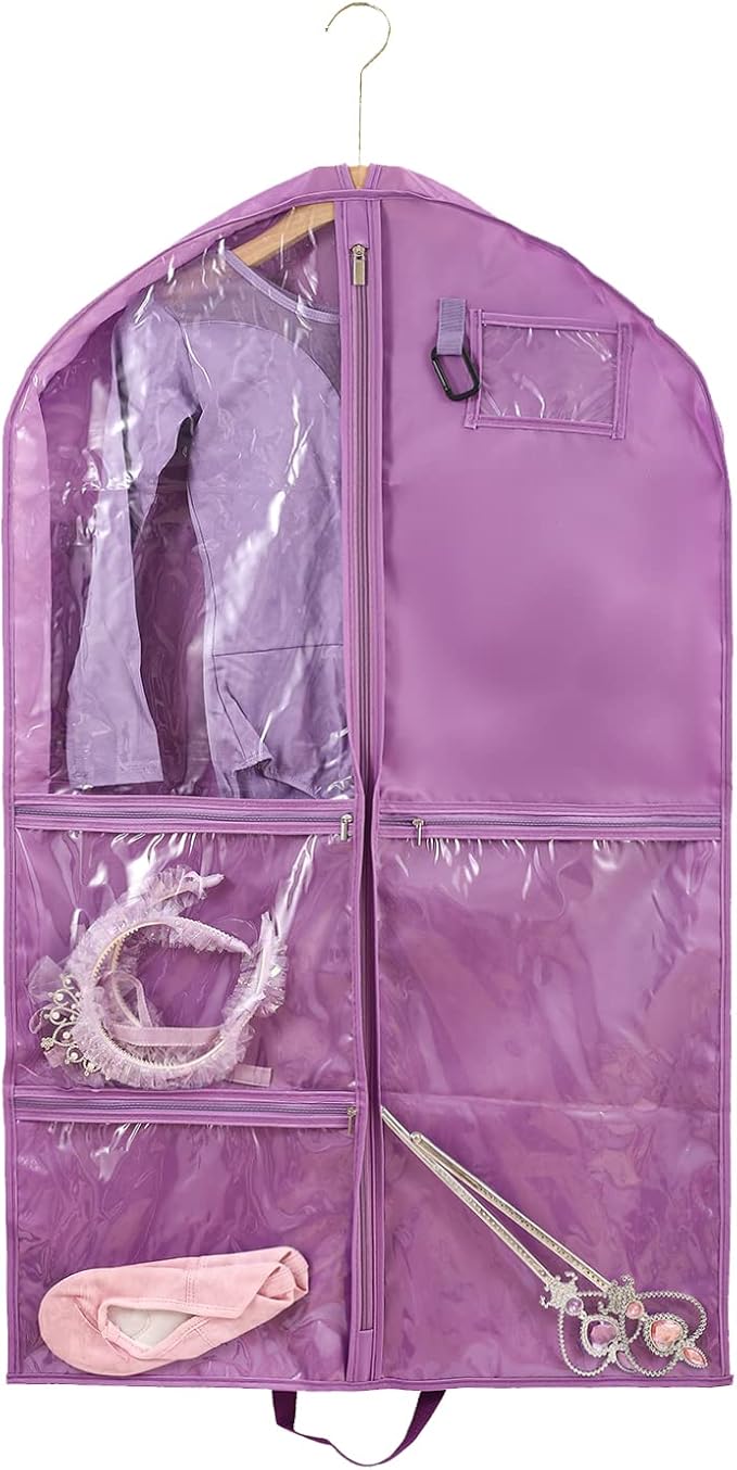 Waterproof Hanging Garment Bag,40 inch Garment Bags for Hanging Clothes,Garment Bags for Travel Storage,Dance Clothes Bag,Kids Cheer Garment Bag for Dance Costumes Cheerleading Uniform
