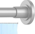 CorkLatta Silver Shower Curtain Rod 31 to 92 Inch,1 Inch Diameter Adjustable Spring Tension Stainless Steel Telescoping Rod,Easy Install,No Rust