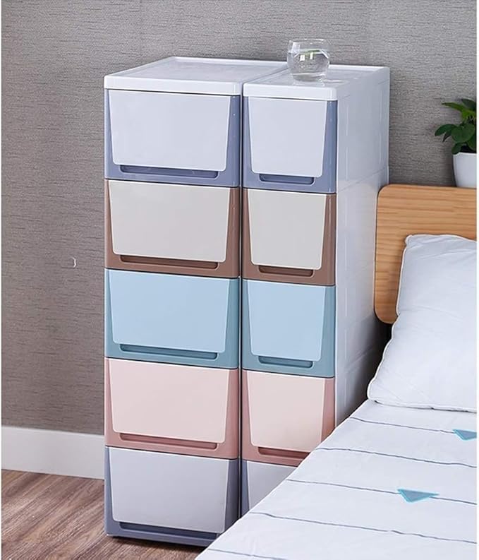 Storage Bins Sleeve Storage Cabinet Drawer, 38cm Storage Gap Narrow Cabinet Suitable for Bathroom/Kitchen/Living Room/Bedroom/Office(Sea Blue,7 layers)