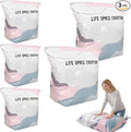 No-Pump Vacuum Storage Bags, Upgrade Large Storage Compression Bags No-Pump 3D Vacuum Storage Bags for Clothes, Comforters, Blankets, 2026 New Cube Compression Space Saver Bags (White X5)