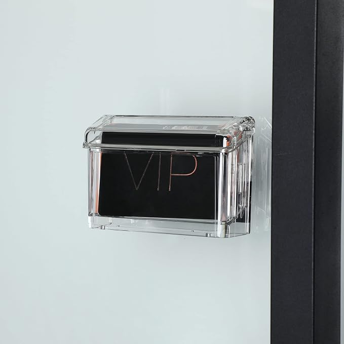 Vicenpal Outdoor Acrylic Business Card Holder Wall Mount, Peel and Stick | Clear wall mount display, no drill install, fits office store front door, resistant acrylic, holds standard business cards