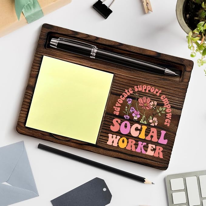 Social Worker Gifts for Women, Appreciation Gifts for Social Worker Advocate Support Empower Sticky Note Holder for Office Cubicle Desk Decor