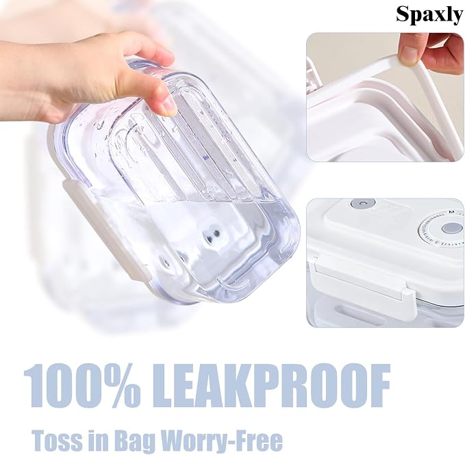 Manual Vacuum Sealer Containers, Airtight Food Storage Boxes with Hand Pump for Freshness, BPA-Free, Leakproof Seal for Lunch, Meat, Fruit, Leftovers, Fridge & Camping Use (2000ml)