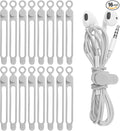 16Pcs Silicone Cable Ties Cord Organizer for Bundling Earphone, Phone Charger, Computer Cords, Reusable Wire Cable Management in Home,Office,Kitchen,School,Travel (Grey)