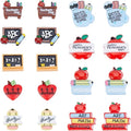 SUNNYCLUE 1 Box 40Pcs Teacher's Day Charms Flatback School Resin Cabochons Best Teacher Students Charm Chalkboard Red Apple Fruit Books Pencils Cabochon for Jewelry Making Scrapbooking Embellishments