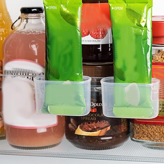 Garneck 16pcs Fridge Side Door Organizer Easy Install Sauce Bag Holder for Kitchen Storage Vertical for Condiments and Snacks for Refrigerator Side Door Use