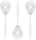 LOLA Toilet Bowl Brush w/Curved Head, 3 Pack, Coated Wire, Durable Poly Bristles, Reaches Under Toilet Bowl Rim