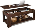 CAPHAUS 47'' Espresso Lift Top Coffee Table with Storage, Table Design for Living Room