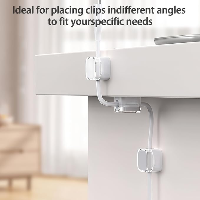 6 Pack Magnetic Cord Organizer & Cable Clips - Adjustable Under Desk Cable Management, Adhesive Wire Holder for Home, Office, Phone, Car, Wall, and Nightstand (Mint Green)