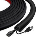 Silicone Cord Covers Wall Self-Adhesive Cord Covers for Wires on Wall Wire Hider Flexible Cable Hider with Side-Opening for Home Office TV Cable Management (0.59" W x 0.39" H x 39" L, Black)