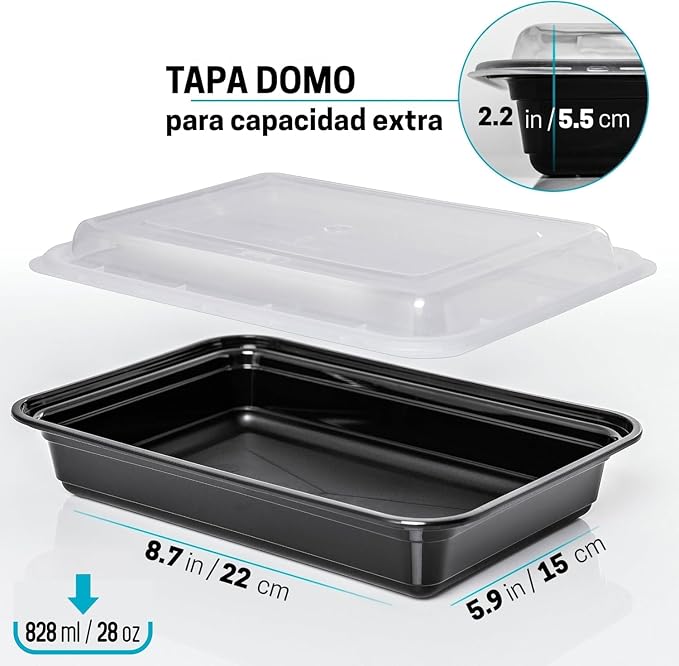 Igluu Meal Prep Containers Reusable (10 Pack) 1 Compartment – 28oz | Food Containers with Lids – Stackable, Microwave, Freezer & Dishwasher Safe – BPA-Free