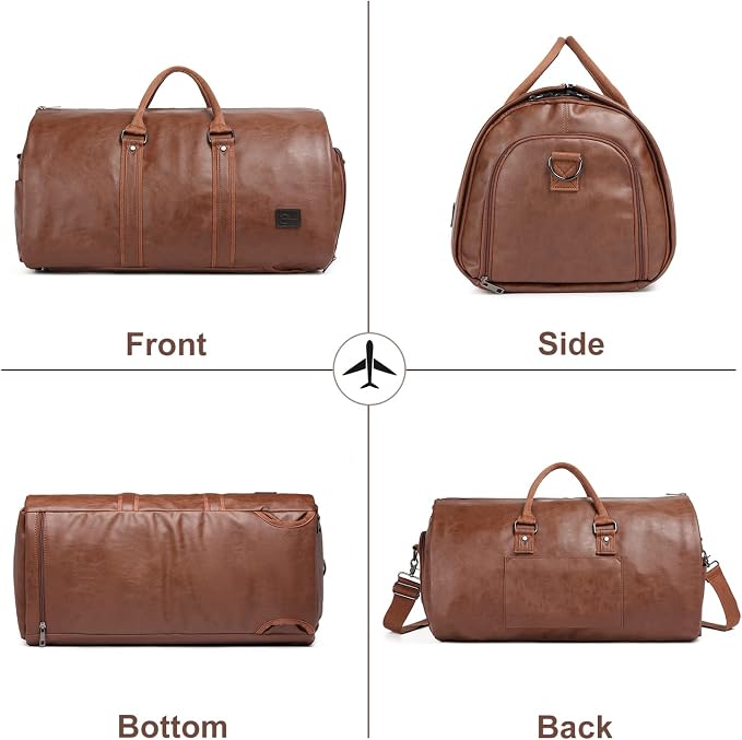 seyfocnia Convertible Travel Garment Bag,Carry on Garment Duffel Bag for Men Women - 2 in 1 Hanging Suitcase Suit Business Travel Bag
