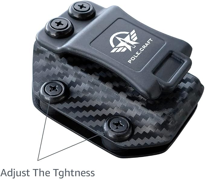 POLE.CRAFT IWB/OWB Magazine Holster Kydex - Mag Carrier Fits: 9mm .40 Double Stack / 9mm .40 Single Stack - P365 1911 Glock 19 19X 17 26 27 28 43 22 23 25 26 27 31 32 33 34 35 37 38 Glock43X .. Mag