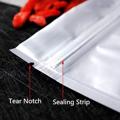 100 Pack Mylar Bags for Food Storage 4 x 7 Inch Resealable Smell Proof Bags Aluminum Foil Packaging Pouch Bag Silver