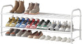 LINZINAR 2 Tier Long Shoe Rack for Closet Metal Shoe Organizer for Entryway | Spacious design stores 15+ pairs of shoes,durable metal frame,space-saving organizer for closet, hallway, and Entryway White
