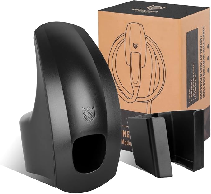 SEVEN SPARTA Charging Cable Holder Wall Mount for Tesla Charger, Black | with UMC Holder, Cable Organizer for Save Garage Space, For Tesla Model 3 Y X S Cybertruck Mobile & Wall Connector