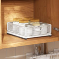 GC Pull out Cabinet Organizer Fixed with Adhesive Nano Film Heavy Duty Slide out Pantry Shelves Drawer Storage under sink organizer Sliding Mesh Cabinet Basket with Handle for Kitchen (Small)