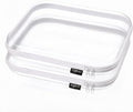 YQBRAO Clear Hard Shell Storage Organizer Set, 2-Pack, White | Two large rigid PET organizers for travel, beauty, office supplies and everyday storage