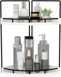 Dorhors 2-Tier Rustic White Corner Bathroom Shelf