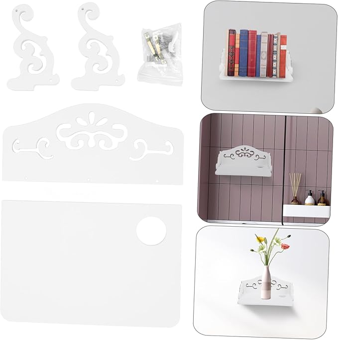1pc Wooden Wall Storage Rack European Style Set Box Holder Storage Shelving Hanging Organizer Style
