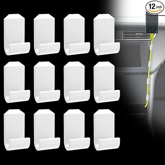 12 Pcs Car Trim Cable Clips, Car Cable Management Wire Organizer Cord-W(02) | Neatly Organize Cables for Vehicle Interior, Easy Installation, Ideal for Phone Chargers, Dash Cams and More