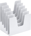 Acrimet 5 Section Incline File Sorter Organizer, Desktop Mail Holder, White | Durable Plastic, Space-saving Design, Easy Document Access, Ideal for Office, Home and School Use