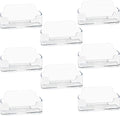 HSYMQ 8 Pack Acrylic Business Card Holder for Desk, Clear Plastic Business Cards Display Holders Stand, Fits 30-50 Business Cards
