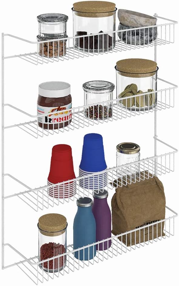 ClosetMaid 8033 4-Tier Wall Rack, 18.75" W x 25.75" H x 5" D, White