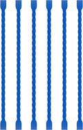6 PCS 6-Inch Silicone Cable Ties Dia 5mm Reusable Steel-Core Rubber Twist Ties Bendable Cable Ties for Bundling and Holding, All Purpose Cord Tie for Indoor and Outdoor (Blue)