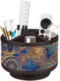 Pen Holder for Desk Organizers and Accessories, TV Remote Control Holder | PU Leather Nightstand Caddy, 360 Swivel TV, Art/Office Supplies Stationery, Table Bedside Decorations Living Room, Home Decor