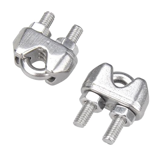 YAMASO 20PCS 5/32 Inches M4 Stainless Steel Wire Rope Cable Clip Clamp