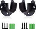 Rise Age Stainless Steel Closet Rod Brackets, 1 Inch Diameter Support 2 Pcs, Heavy Duty Curtain Rod Holder, Black End Support With Screws