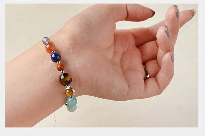 Jan&Dee Natural Crystal 925 Silver Solar System crystal bracelet