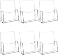 Acrylic Brochure Holder 8.5 x 11 inch 6 Pack, Flyer Holders Display Stand | Clear Plastic Displaying Literature, Magazine, Pamphlet, Booklet, Journals, Display Stand, Desk Holder, Countertop Organizer