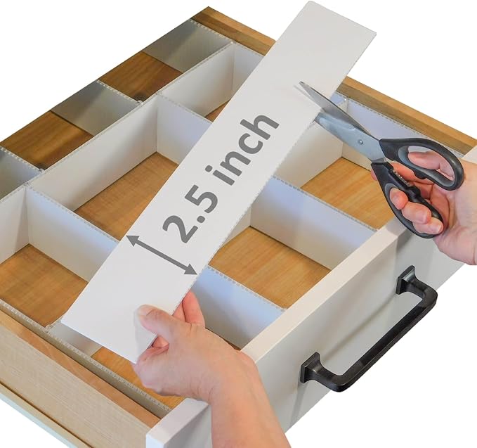 DRAWER DADDY Customizable Grid Drawer Dividers, Cut to Fit Organizer | Custom drawer dividers that fit any drawer. DIY cut to fit design, adjustable organizer for kitchen, bathroom, desk, and more