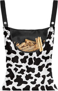 Milk Cow Print Clothespin Bag with Hanging Hook Summer Laundry Clothes Pin Holder Waterproof Clothes Pin Hanging Bag Clothespin Storage Organizer with Large Opening