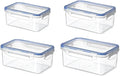 4 Pack Refrigerator Organizers and Storage,Stackable Refrigerator Organizer Bins with Lids,Clear Plastic Food Storage Bins for Kitchen, for Fruit, Vegetable, Food, Drinks, Cereals(COLOR:Transparent)