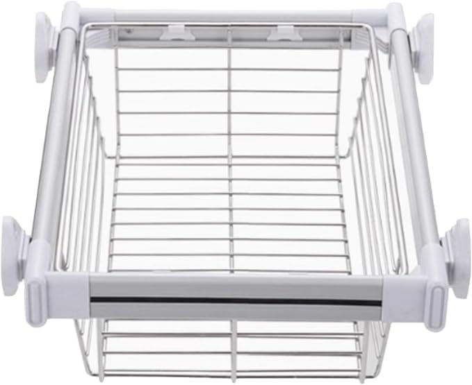 17.95" Deep Pull-out Clothes Storage Basket,Stainless Steel Stackable Shelf Baskets Organizer,Stackable Storage Bins for Bedroom Office Bathroom(18.5-20.47in)