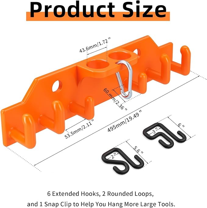 Lineman Tool Board, Line Work Tools Organizer, including 2PCS 3" and 2 PCS 4" Aerial Bucket Hooks, Truck Hook Bucket Organizer, for Trucks Tool and Lineman.