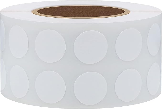 Hybsk 2000pcs White Circle Color Coding Dot Stickers Small Round Semi Gloss Paper Stickers Adhesive Label (0.5 inch)