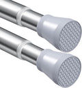 Tension Curtain Rod Silver Tension Rod 2pcs Spring Curtain Rod Non Slip Tension Rods For Windows 28 to 48 Inch No Drilling Adjustable Tension Rods of Curtain Window Closet Kitchen Wardrobe