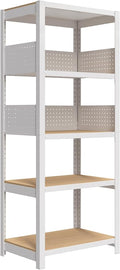 HOMEDANT 24" W Pegboards Storage Rack 5-Tier Heavy Duty Boltless Metal Utility Shelving Unit for Pantry Garage 1Pack