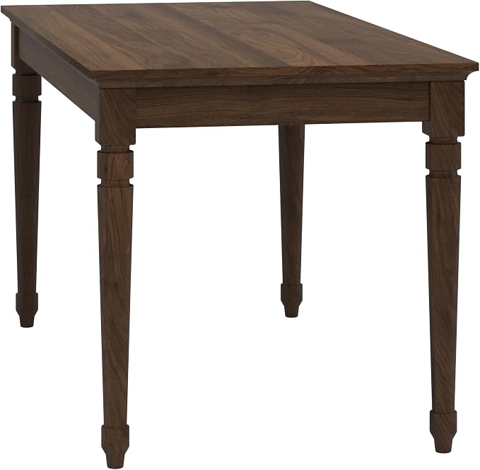 Polibi 60" Farmhouse Writing Desk with Drawer Keyboard Tray (Chestnut) | Turned Legs, Quick Assembly, Pre-Assembled Top, For Home Offices, Writing, Computer Workstations.