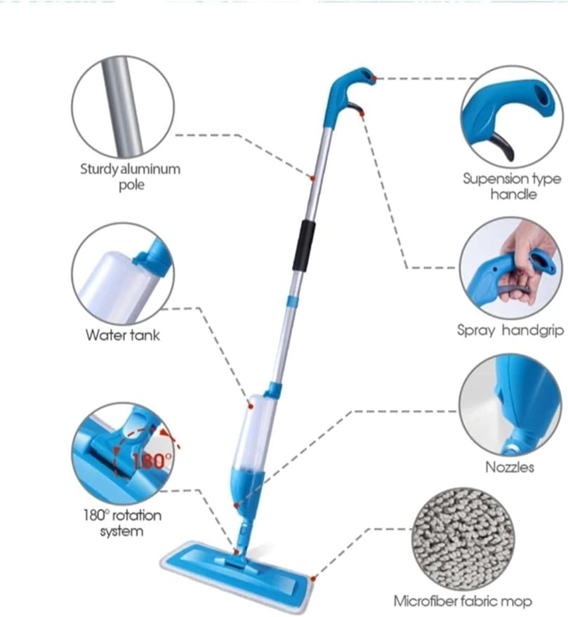 Patented 4-in-1 Ceiling Fan Cleaner Duster. Spray Mop. Wall Cleaner with Sprayer. Duster. Dust Trapping System| Storage Bag & Hook. Lightweight. Reusable. Microfiber