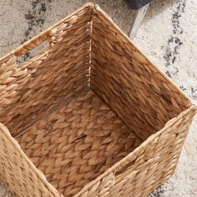 M4DECOR 12x12in Wicker Storage Baskets - Large Cube Storage Bins for Bedroom, Living Room, Nursery (2 Packs)