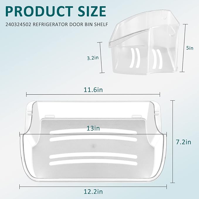 240324502/lfss2312tf0 Refrigerator Door Bin Compatible for Cros.ley | Frigi.daire,Ken.more Refrigerator Door Shelf bin/240324502/Refrigerator Door Bin -MIFLUS